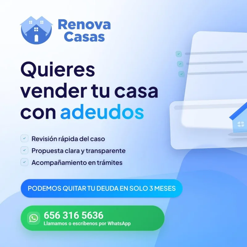 Publicación de Renova Casas: «¿Quieres vender tu casa con adeudos?»